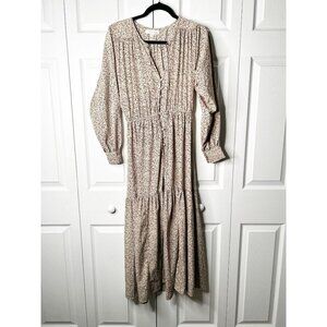 Sweet Baby Jamie Ditsy Cream Floral Print Midi Dress Women's Size X-Small XS